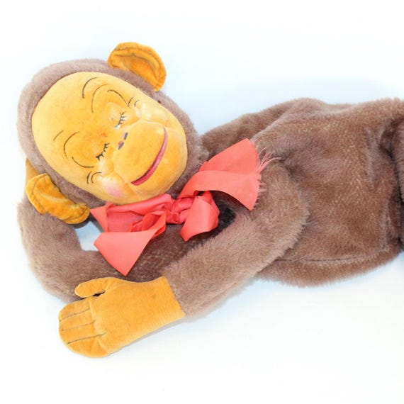 Vintage 1950s Rare Merrythought Monkey Pyjama Case Bag Gran Pop