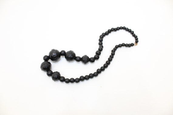 Antique Victorian Whitby Jet necklace beads carve… - image 6