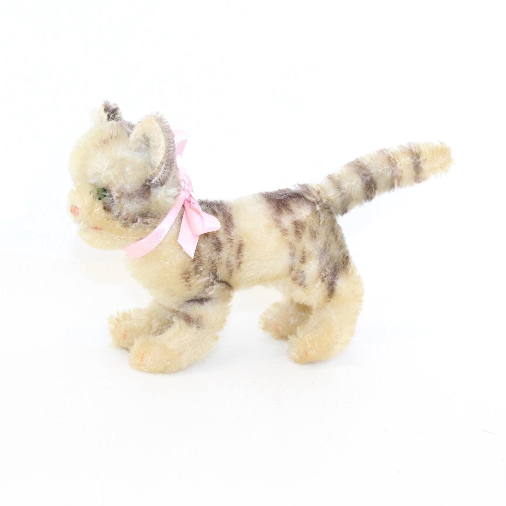 ビンテージ シュタイフ Tabby キャット 猫 プラスティックアイ しま