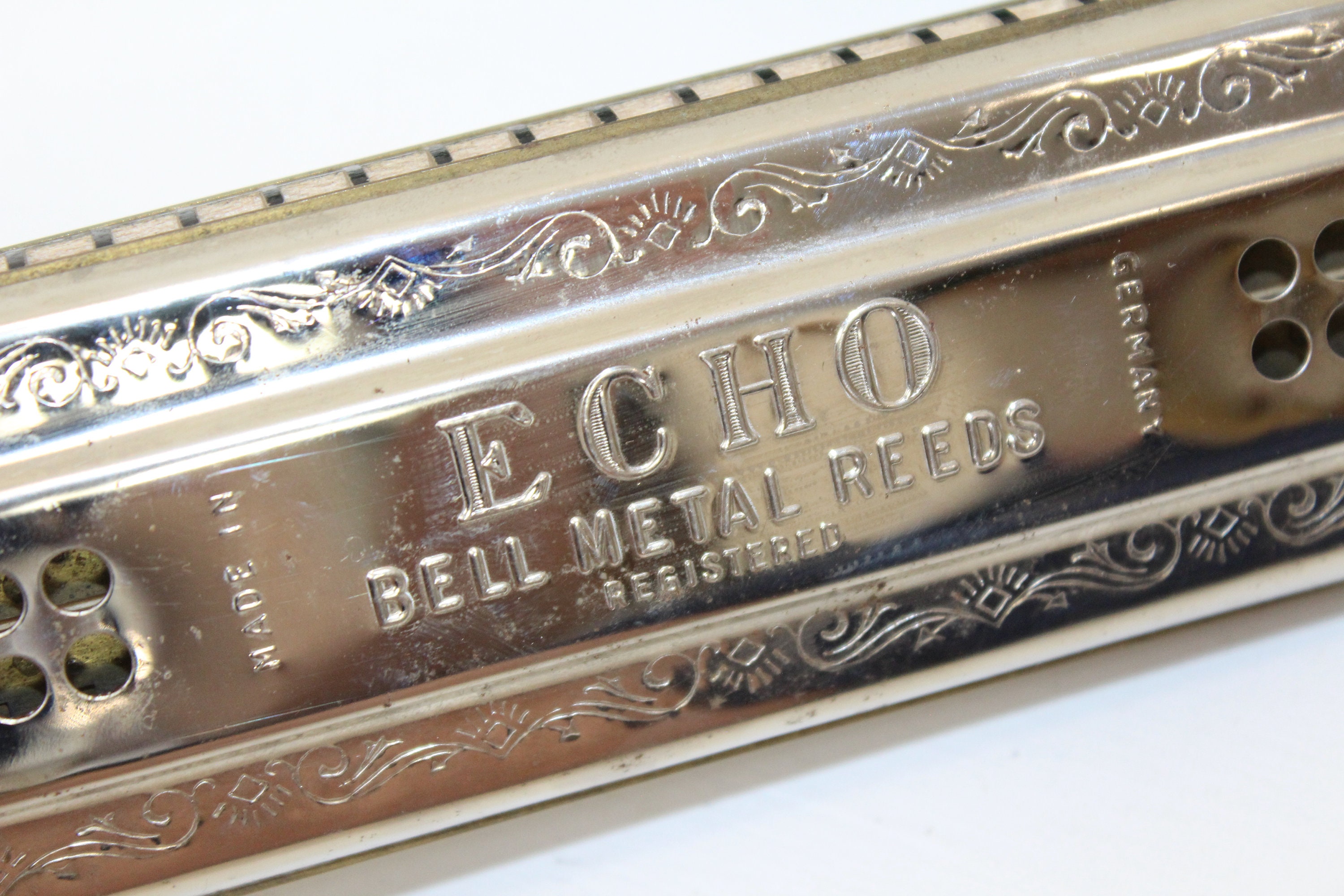 Vintage M Hohner Harmonica the Echo Harp Mouth Organ in Box