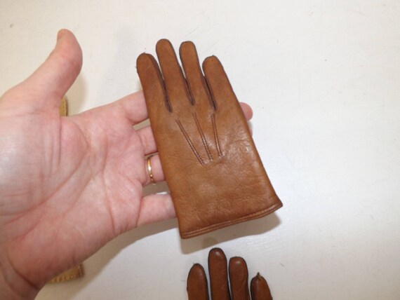 Vintage 1920s childs children's gloves real napa … - image 7