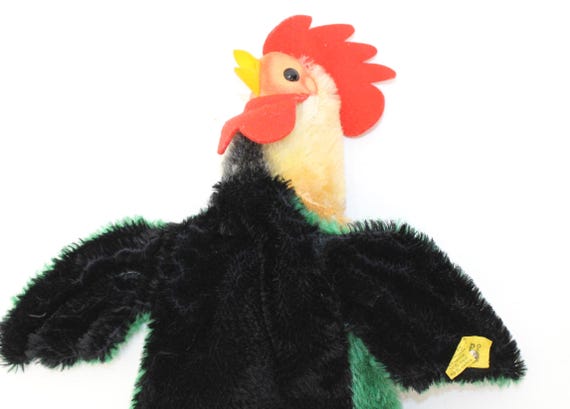 Vintage Steiff Rooster Cockerel Hand Puppet Mohair Bird Chicken