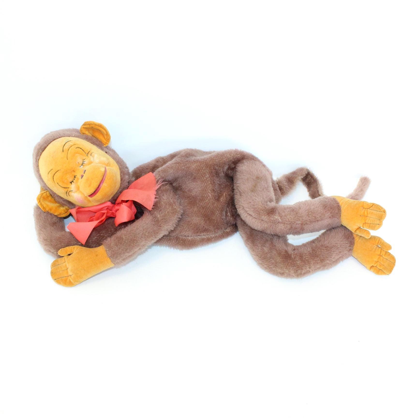 ボニー・マック・ボンゾ MERRYTHOUGHT キルトスタイル 美品 Vintage 1950s Rare Merrythought Monkey Pyjama Case Bag Gran Pop