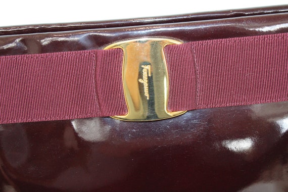 Vintage 1980s Salvatore Ferragamo burgundy patent… - image 5