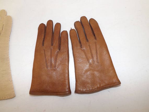 Vintage 1920s childs children's gloves real napa … - image 6