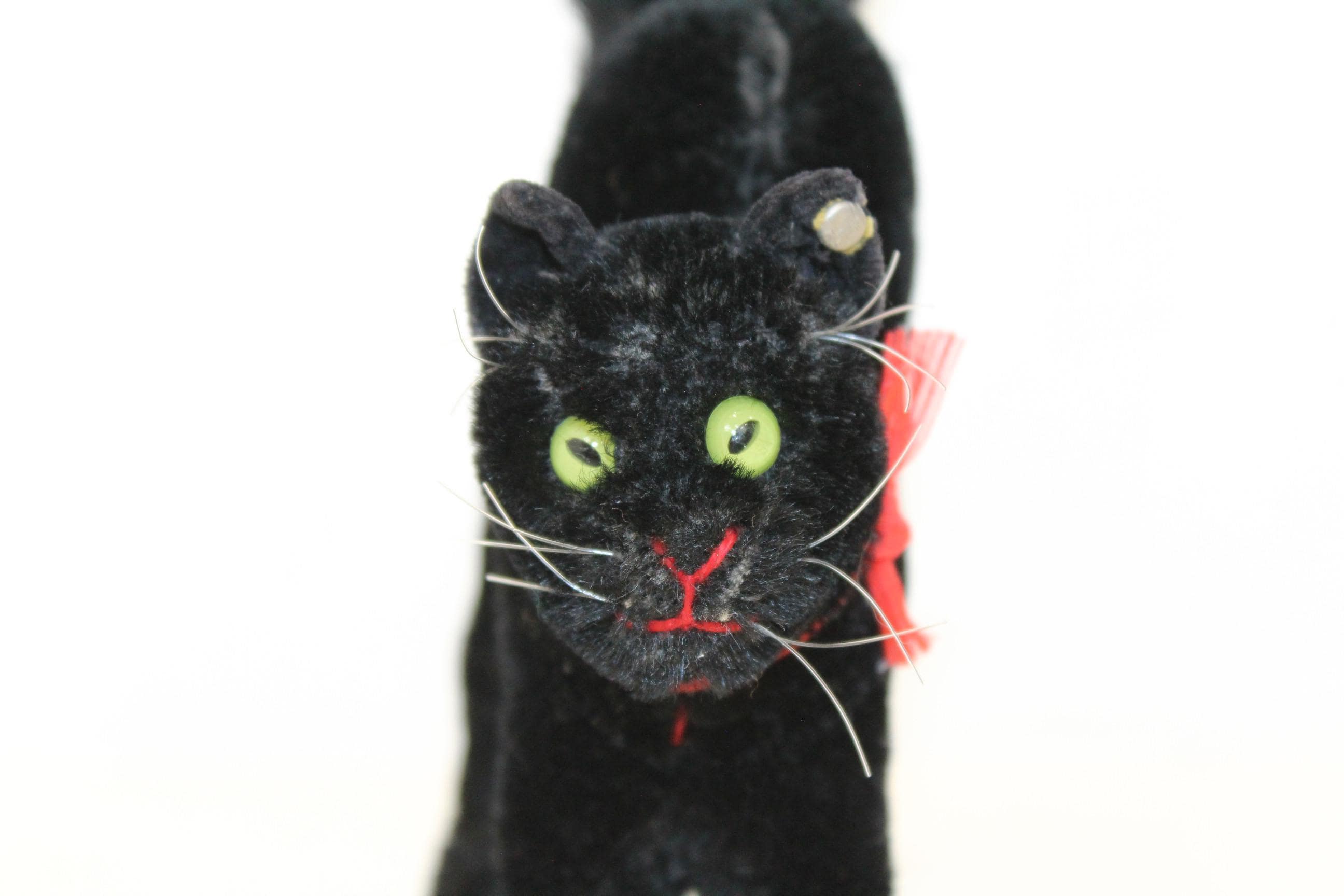 Vintage 1950s Steiff Scaredy Black Tom Cat Halloween Angry Kitten