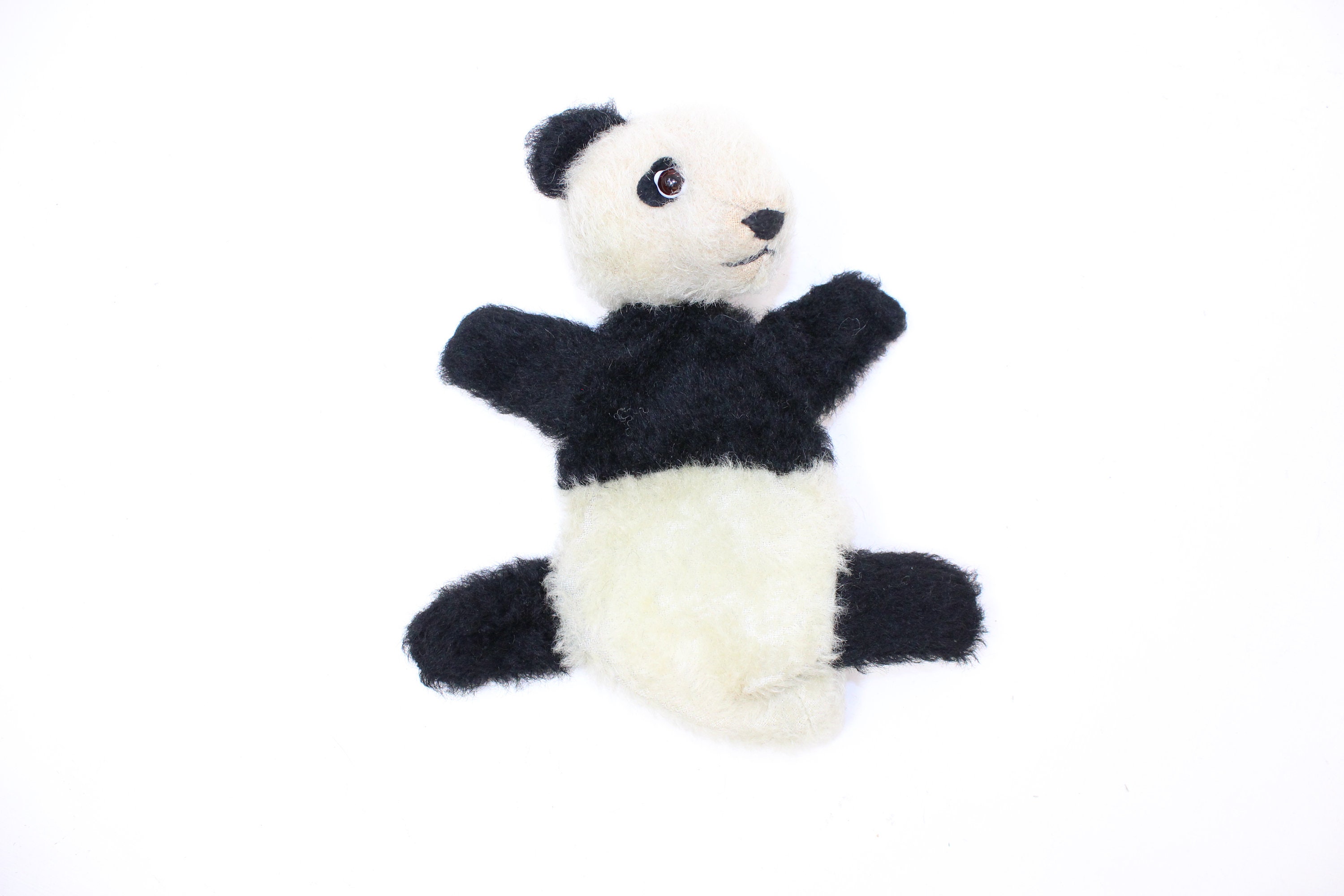 Vintage Rare 1930s Chad Valley Mohair Panda Teddy Bear Hand Puppet