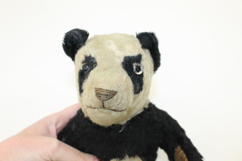 Peluche panda en mohair défraîchie vintage des années 1930 ours en peluche peut-être tôt Merrythought image 5