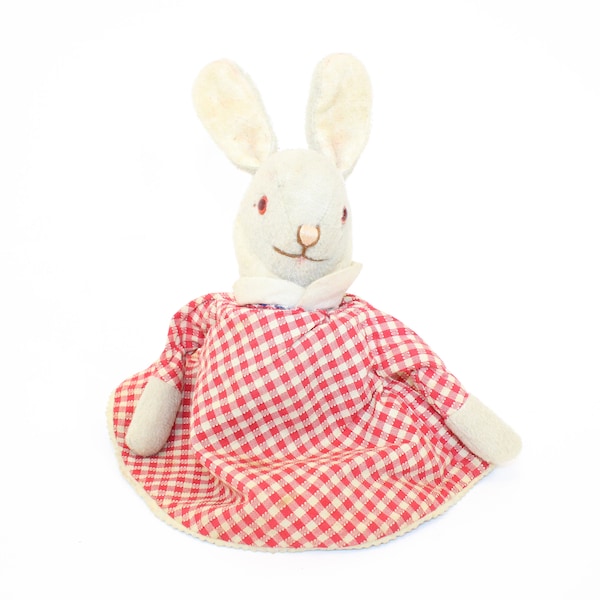 Vintage 1950er Trudi Topsy verkehrter Hase Teddybär Mohair Stofftier