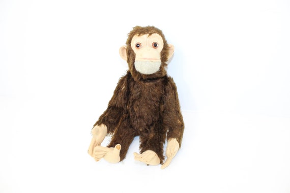 Vintage 1950s Schuco Yes No Monkey Chimp Mohair Mechanical Soft