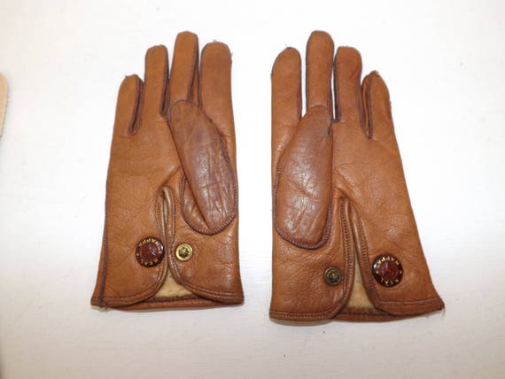 Vintage 1920s childs children's gloves real napa … - image 5