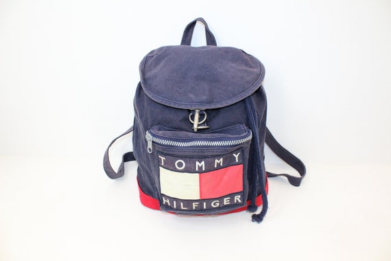 Vintage 1990s large Tommy Hilfiger backpack drawst