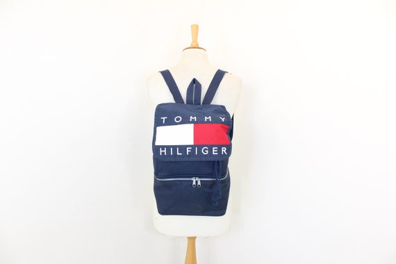 Vintage 1990s large Tommy Hilfiger backpack drawst