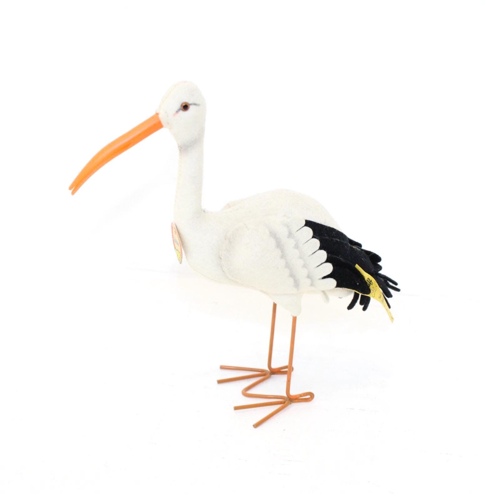 1960年代のヴィンテージ、シュタイフのコウノトリ、アデバーウール