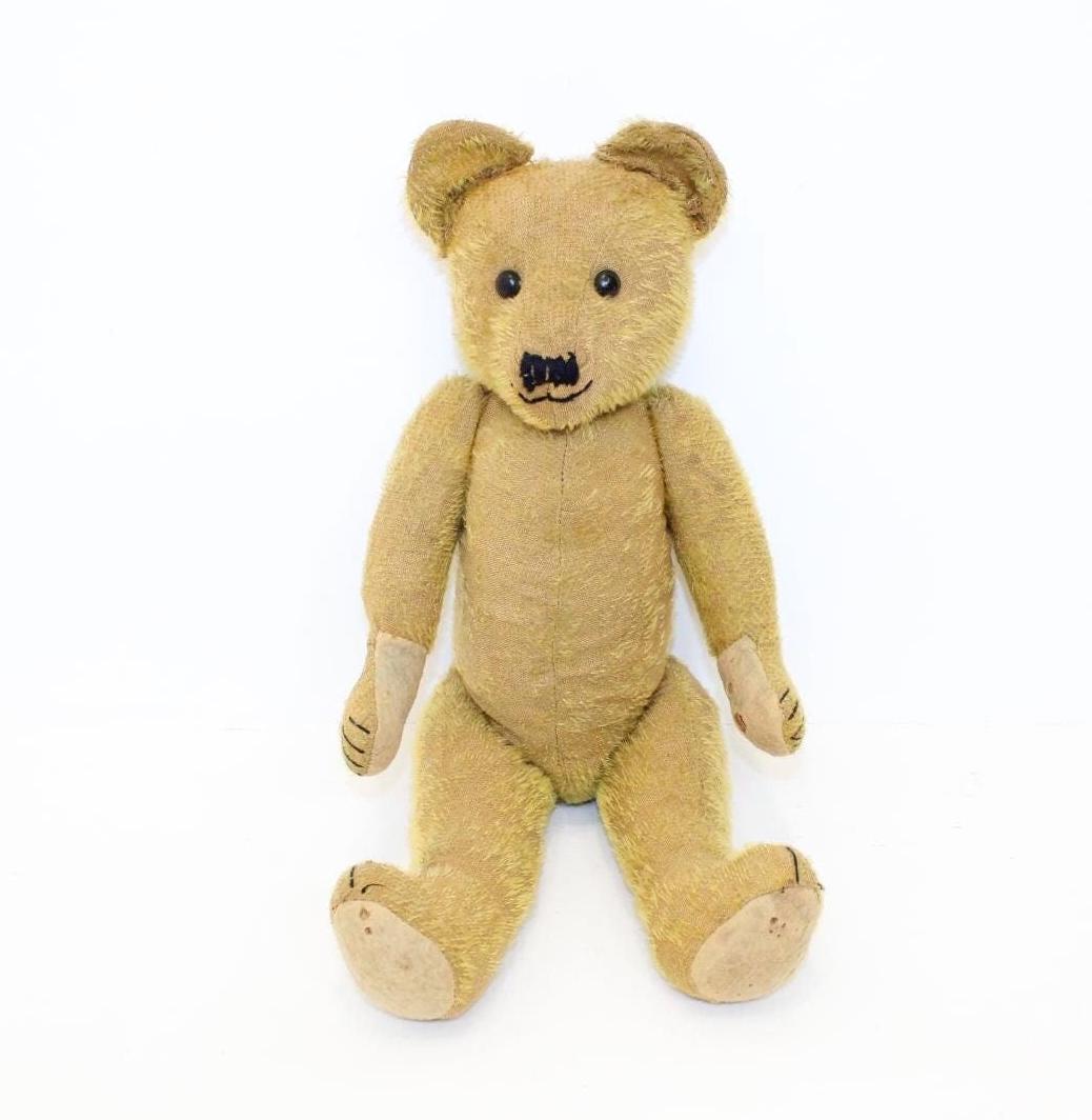 ぬいぐるみ・マスコット Handmade Mohair Classic Bear Sandstorm Antique 1920s Teddy Bear Golden Blonde Mohair With Boot