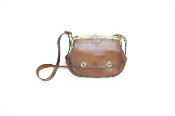 Vintage 1920s 1930s French Brown Leather Train Bus Conductor 