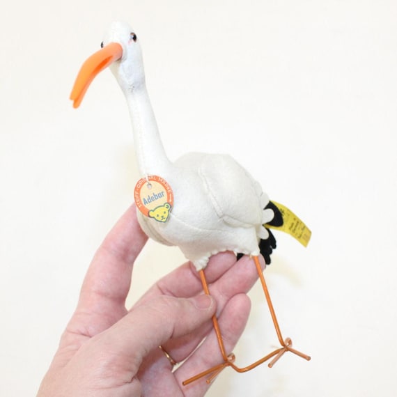 1960年代のヴィンテージ、シュタイフのコウノトリ、アデバーウール