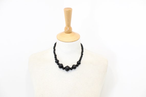 Antique Victorian Whitby Jet necklace beads carve… - image 8