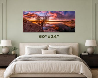 Juniper on the Edge Sunset Fine Art print, large canvas