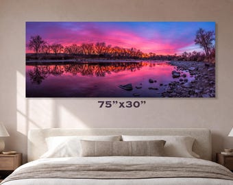 Arkansas River Predawn Panorama Fine Art print, large canvas