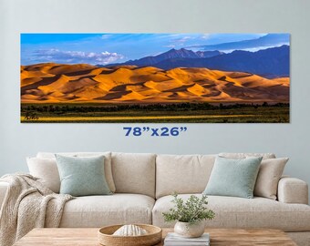 Shadows of the Great Sand Dunes HDR Panorama Print Fine Art, large canvas