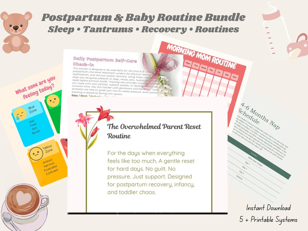 Postpartum Baby Routine Bundle: Mom & Infant Schedules (digital ...
