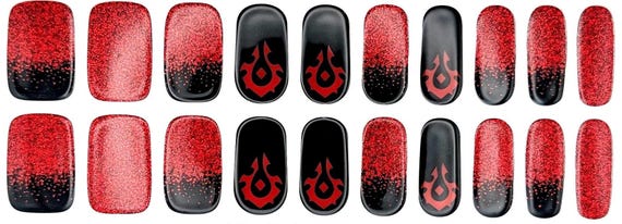 Semi-Cured Gel Wraps, UV Nail Wraps, Geeky, Tech,  Gamer design For the Horde