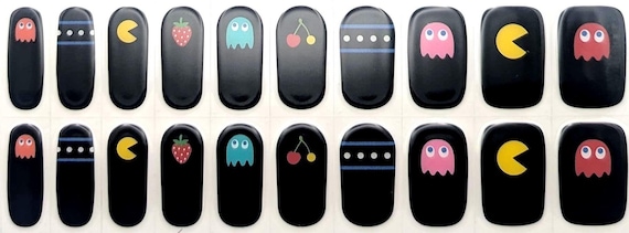 Semi-Cured Gel Wraps, UV Nail Wraps, Geeky, Tech, Retro Arcade design Game Over