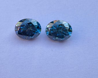 Blue Moissanite Gemstone, 8x10 mm Oval Cut, Jewelry Making