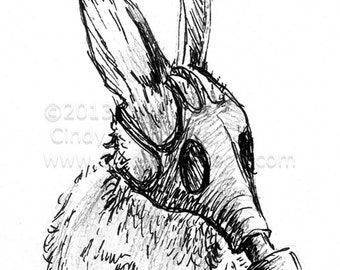 Bunny in a Gas Mask "Breath Bunny Breath" print