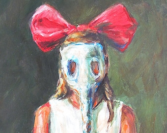 Sweetbreath print of a girl in a gas mask