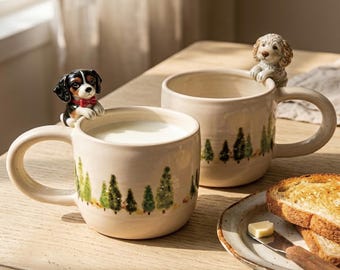 ペット好きへのギフト 3Dマグカップ、カスタムペットポートレートセラミックカップ、誕生日や祝日のためのパーソナライズされた犬猫の記念品