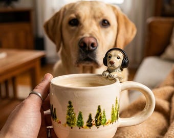 Tazza personalizzata con ritratto di animale domestico, tazza da caffè personalizzata con muso di cane o gatto, tazza regalo fatta a mano per amanti degli animali, tazza in ceramica personalizzabile con animali