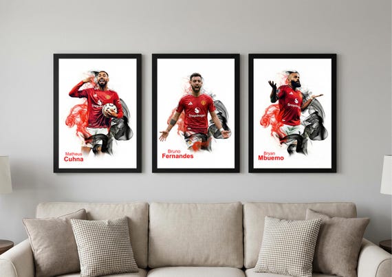 Manchester United Wall Art Photo Print Framed Choice of 10 Home Decor A3/A4 Poster