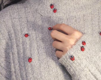 Handmade Miniature Ladybug Pin