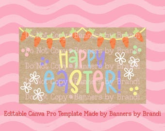 Easter Carrot Garland banner template digital download