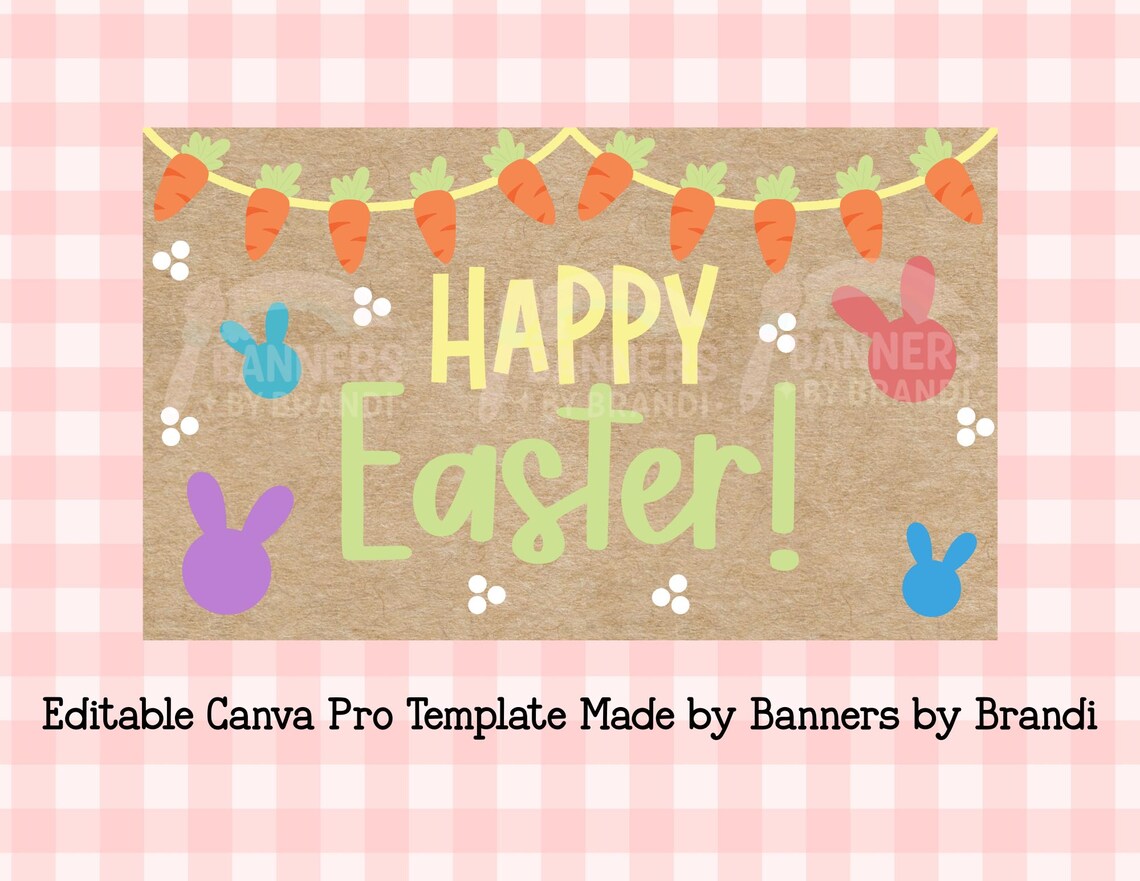 Happy Easter Banner Template Digital Download - Etsy