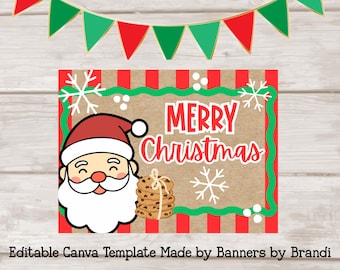 Christmas Santa and Cookies digital banner template download