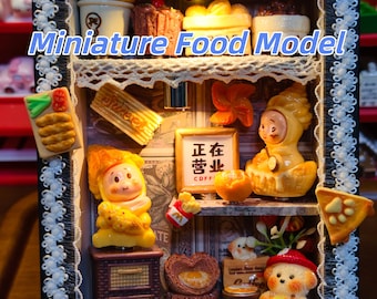 Vintage fotolijst van hars | Bureaudecor met scène in minicafé