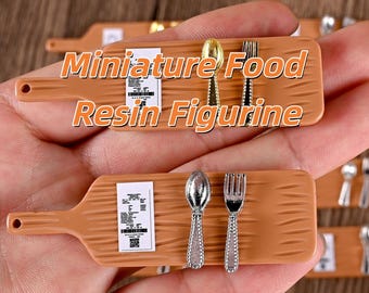 Miniatuurhars dienblad set, realistische houtstructuur, keukenaccessoires poppenhuis