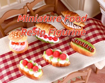 Miniatuur harscroissant en hotdogset, Dollhouse Bakery Food Collection