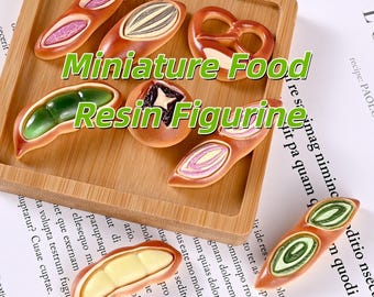 Miniatuur harsbroodset, realistisch krakeling-baguette, poppenhuisbakkerij, kawaii-decor