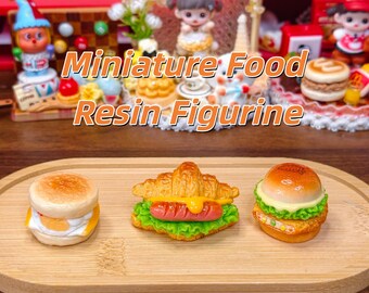 Miniature Hamburger Magnet Set | Realistic Food Toy, Dollhouse Accessory
