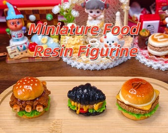 Realistic Mini Hamburger Magnet Set | Dollhouse Kitchen Decor