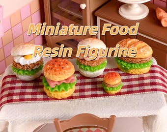 Miniatuur harsburgerset, cartoon fastfoodspeelgoed, poppenhuisbakkerij
