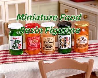 Miniatuur pruimenwijnset, realistische harsflessen, Japans izakaya-bardecor