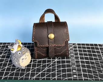 DIY Vintage Leather Headphone Bag Kit, Oil Wax Earphone Case, Handmade Sewing Craft