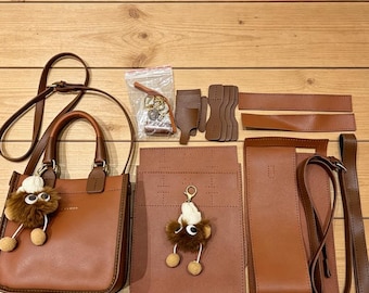 DIY PU Leather Handbag Kit, Beginner Crossbody Shoulder Bag Sewing Craft