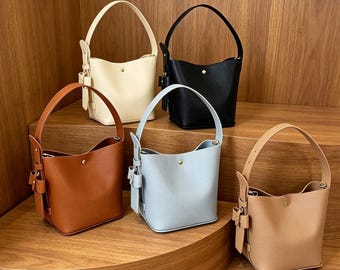 DIY PU Leather Handbag Kit, Beginner Crossbody Purse Craft Set, Hand Sewn Tote Bag