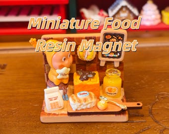 Retro Bakery Star Resin Magnet Set | Miniature Kitchen Decor